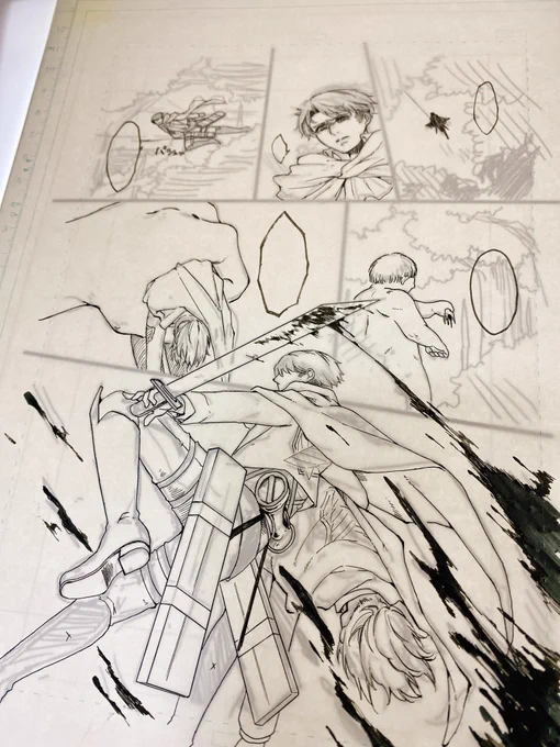 描くたびにもう絶対立体機動装置描かないって言ってる何度目だ