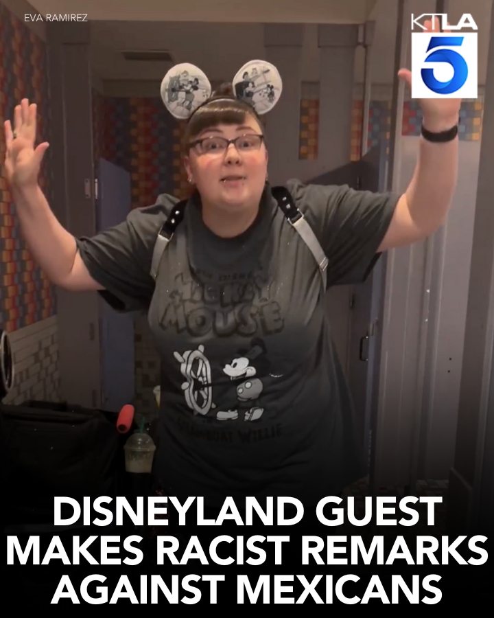 The confrontation reportedly started after the woman heard a woman and her son speaking Spanish in a Disneyland bathroom. Video &amp; Details: trib.al/yfhVR1A