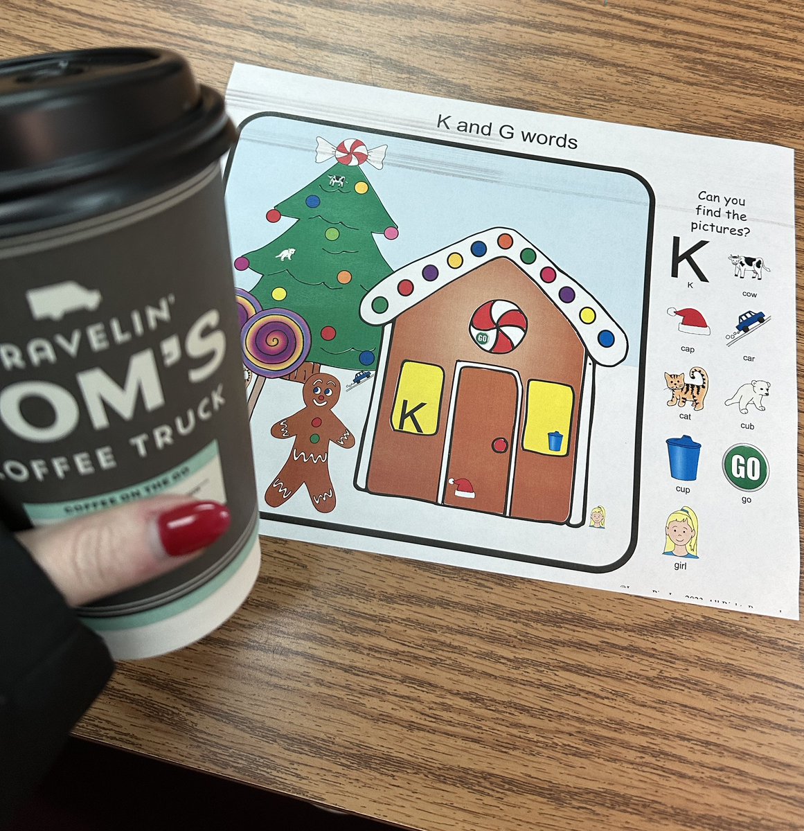 ThanK you for the Coffee <a href="/DolvinES/">Dolvin ES</a>! It’s a perfect word in speech today to target the /k/ sound! LucKy to work at a #dolvincredible school 🎄❤️🐬