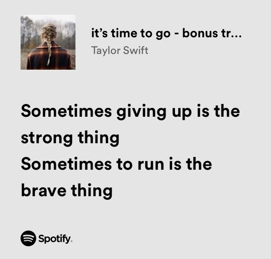 Taylor Swift - it's time to go