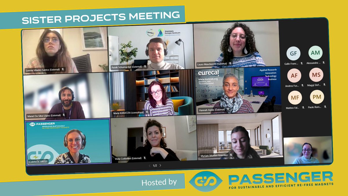 Exciting things underway! Seven 🇪🇺projects tackling #CriticalRawMaterials challenges met to discuss goals &amp; joint actions.
Many thanks <a href="/SalemaEu/">SALEMA EU</a>, <a href="/digi_eco/">DigiEcoQuarry</a>, #RESiLEX, #INSPIREE, New-RE &amp; <a href="/REEsilience1/">REEsilience</a> for your positive response!
#Magnets #CRMs #RareEarths #CircularEconomy #HaDEA