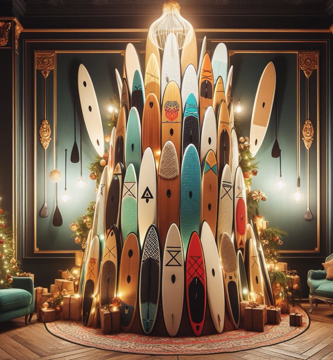 bprincesup's tweet image. I had to get all my boards and paddles in from the garage but finally I’ve finished the Long Paddle SUP Christmas Tree 🌲🤙🙏 #supchristmas #standuppaddleboard #standuppaddlefun #supfun #supchristmas