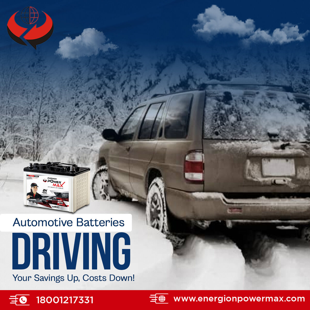 Energionpower's tweet image. &quot;Power up your drive and savings with our top-notch automotive batteries! 🚗🔋 DRIVING Your Savings Up, Costs Down! ⚡️ Unleash the energy efficiency on the road. 

#AutoPower #DriveSmart #BatterySavings #RoadReady #EfficiencyRevolution