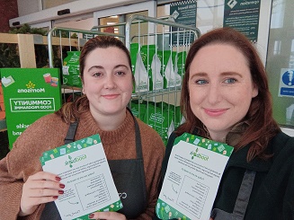 Well done to Sarah & Natasha from our #Formby branch who volunteered at Morrisons in Southport this morning helping out in store on behalf of @CompassionActs2 / #SouthportFoodbank, who are our Formby branches nominated charity for 2023.