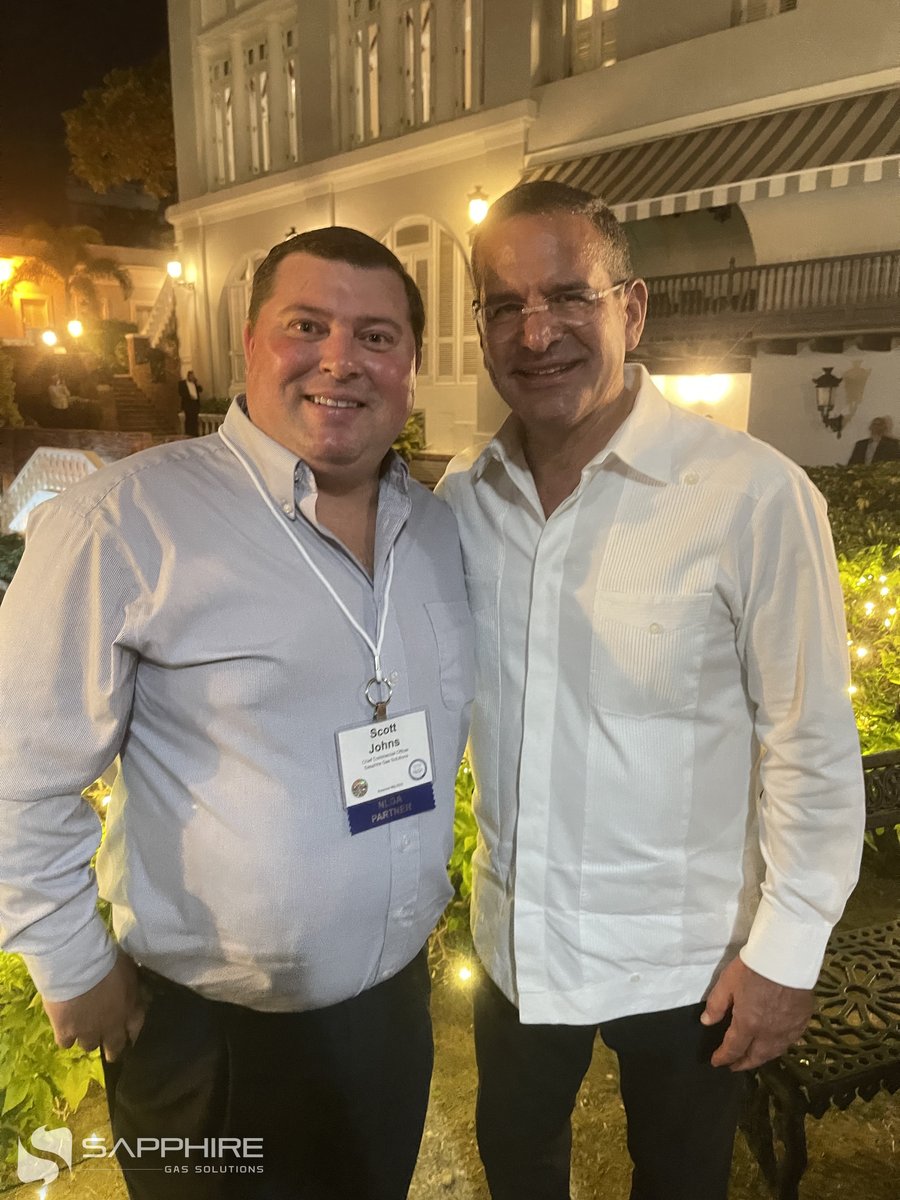 Sapphire Gas Solutions (@sapphirenatgas) on Twitter photo Our CCO, Scott Johns, attended a recent gathering of The National Lieutenant Governors Association (NLGA), in San Juan, Puerto Rico. Thank you, Governor <a href="/pedropierluisi/">Pedro R. Pierluisi</a> & Secretary <a href="/omarjmarrero/">Omar J. Marrero</a>, for bringing together so many leaders and hosting a wonderful evening!
#leadership Our CCO, Scott Johns, attended a recent gathering of The National Lieutenant Governors Association (NLGA), in San Juan, Puerto Rico. Thank you, Governor <a href="/pedropierluisi/">Pedro R. Pierluisi</a> & Secretary <a href="/omarjmarrero/">Omar J. Marrero</a>, for bringing together so many leaders and hosting a wonderful evening!
#leadership
