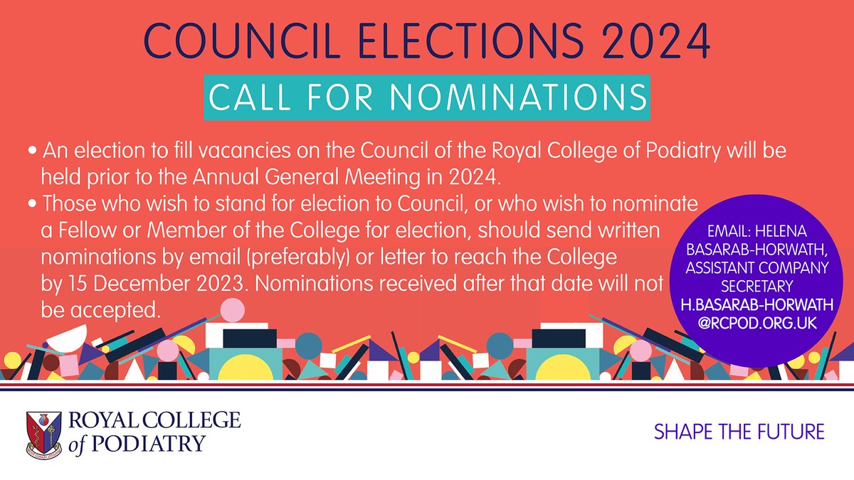 Nominations for Council are now open! Find out more at rcpod.org.uk/council-electi… Applications close on 15 December.