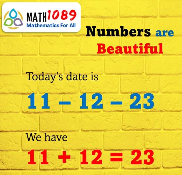 𝗪𝗵𝗮𝘁 𝗶𝘀 𝘁𝗼𝗱𝗮𝘆'𝘀 𝗱𝗮𝘁𝗲? 𝗖𝗮𝗻 𝘆𝗼𝘂 𝗽𝗿𝗼𝘃𝗶𝗱𝗲 𝗺𝗼𝗿𝗲?  
math1089.in/numbers-are-be…
#mathematics #algebra #today #Numbers #OnlineTuitionClasses #onlinetuition #onlinelearning #mathtuition #mathtuition #mathstuition #onlineeducation #onlineteacher #onlinecoach
