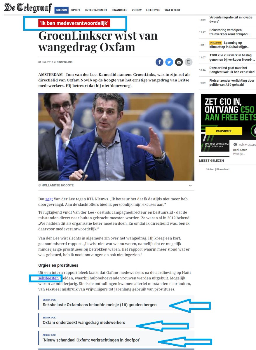 ''IK BEN MEDEVERANTWOORDELIJK''

Als TK vz kandidaat @tomvanderlee  dat nou ZELF zegt, hoe kan hij dan OOIT de Voorzitter worden?

Die persoon moet integer zijn en schoon. Het gaat om het aanzien vd politiek en NL internationaal.

telegraaf.nl/nieuws/1738438…

#childsexabuse  #Oxfam