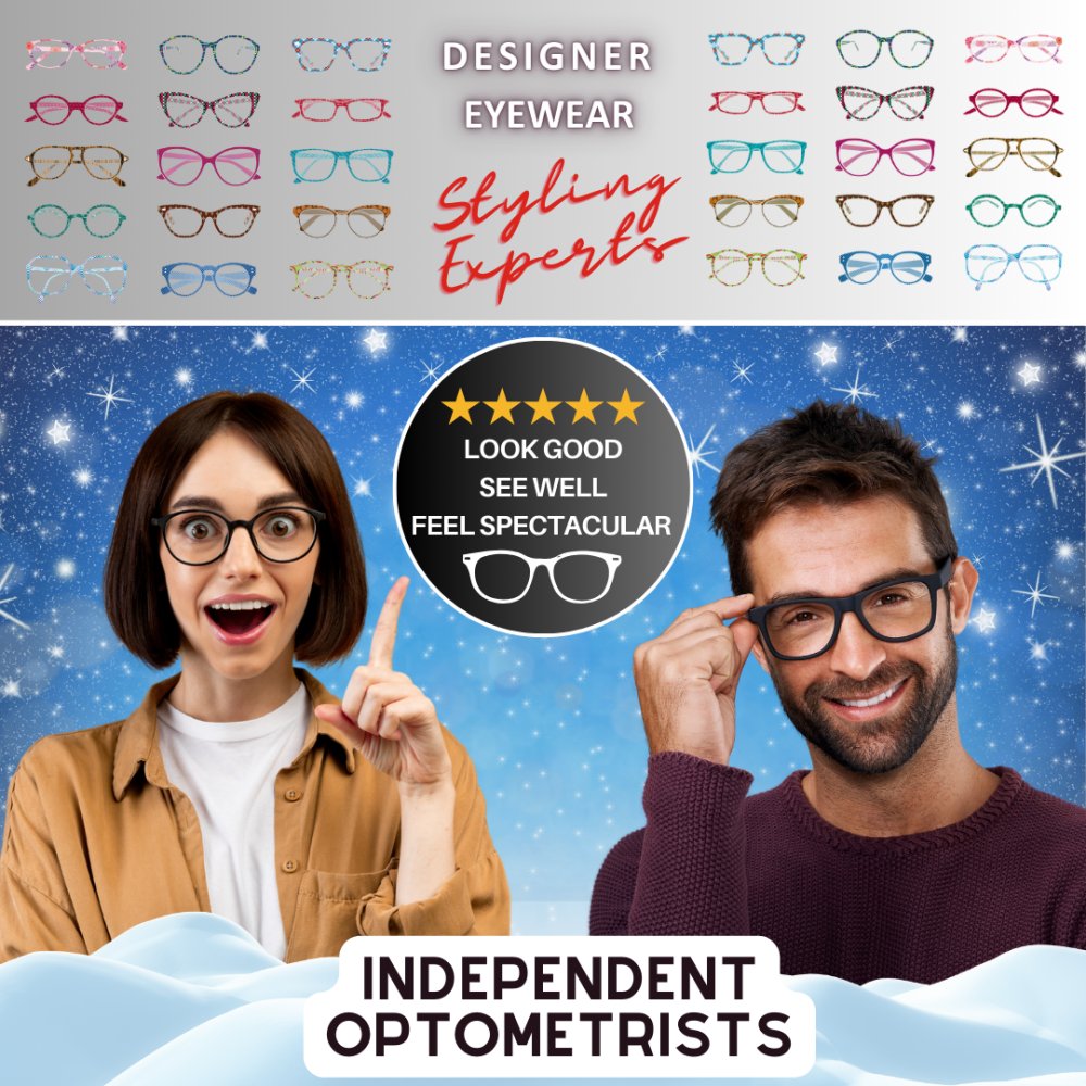 If your #Christmas works party is soon, don't forget that part of your wardrobe is to look fabulously stylish in your #Eyewear and there's still time to choose your next spectacles so call in today! #ChristmasParty #NewEyewear #NewGlasses #NewSpectacles #ChristmasGlasses
