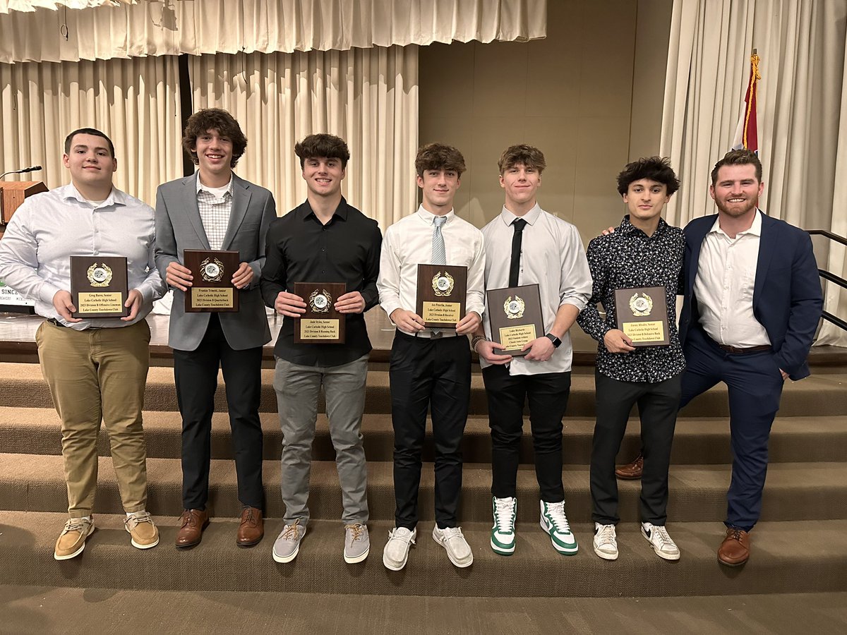 Congratulations to our 2023 Lake County Touchdown Club All Stars‼️Greg Bares, Frankie Trinetti, Josh Styles, Ace Peterlin, Luke Richards and Jimmy Rhodes‼️
