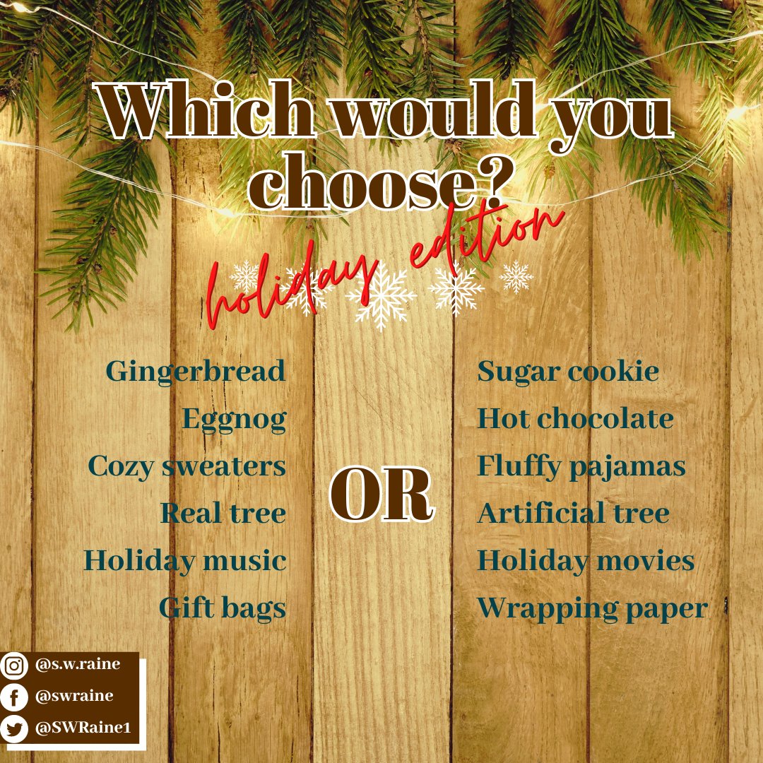 Who's ready for the holidays? I’m not. I’m a grinch. 😅

My choices are: Sugar Cookie, Hot chocolate, Fluffy pajamas, Artificial tree, Holiday movies, Gift Bags.

BONUS QUESTION: is Die Hard a holiday movie?

We watch it every Christmas eve. 😆