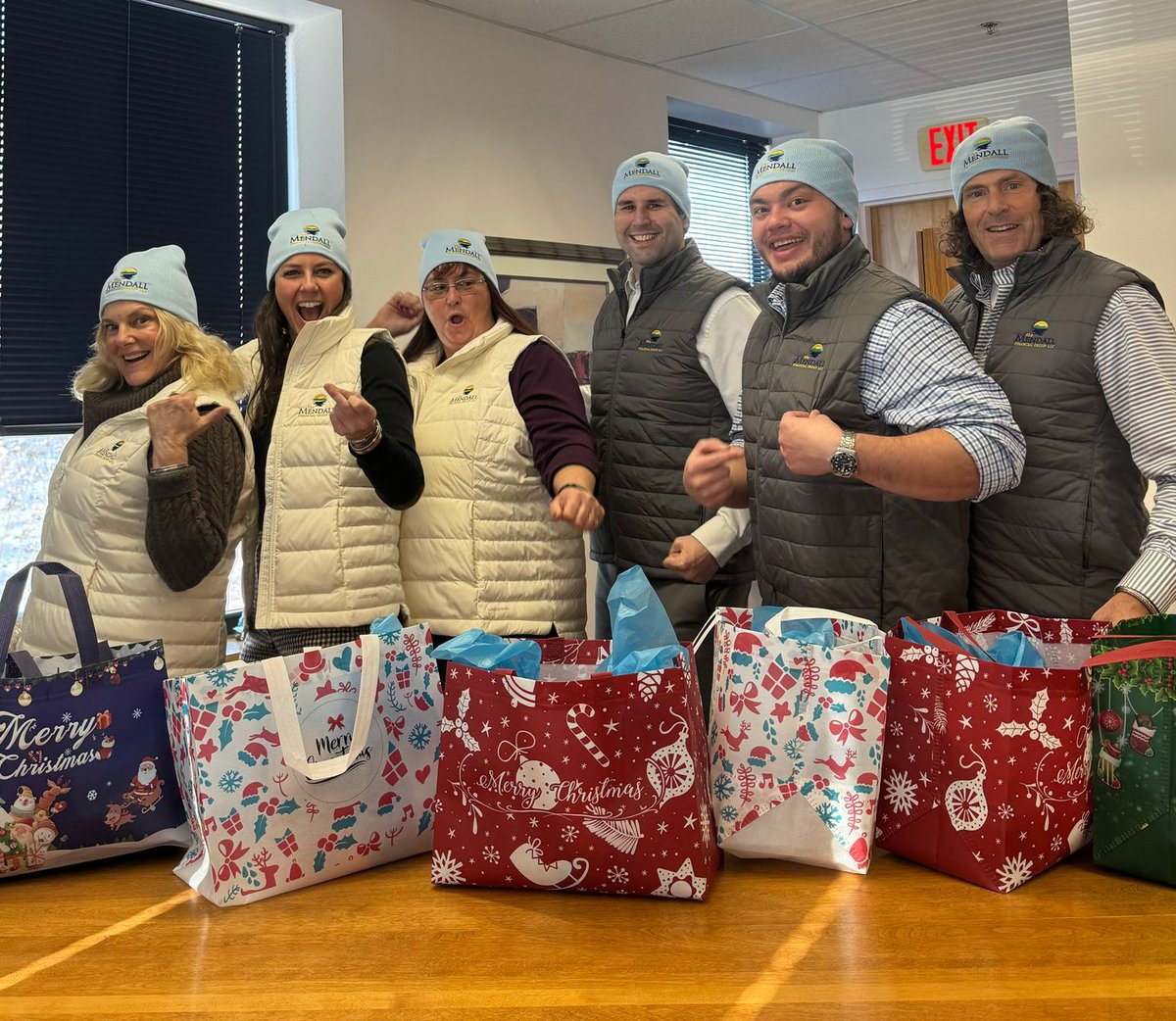 #mendallfingrp had our holiday party and we're all excited about our new MFG vests & hats! In Maine, we need those a lot during these months. Happy Holidays from all of us at MFG #raymondjames #2023holidayseason #Maine #MaineBiz #financialplanning #AugustaME #TopshamME