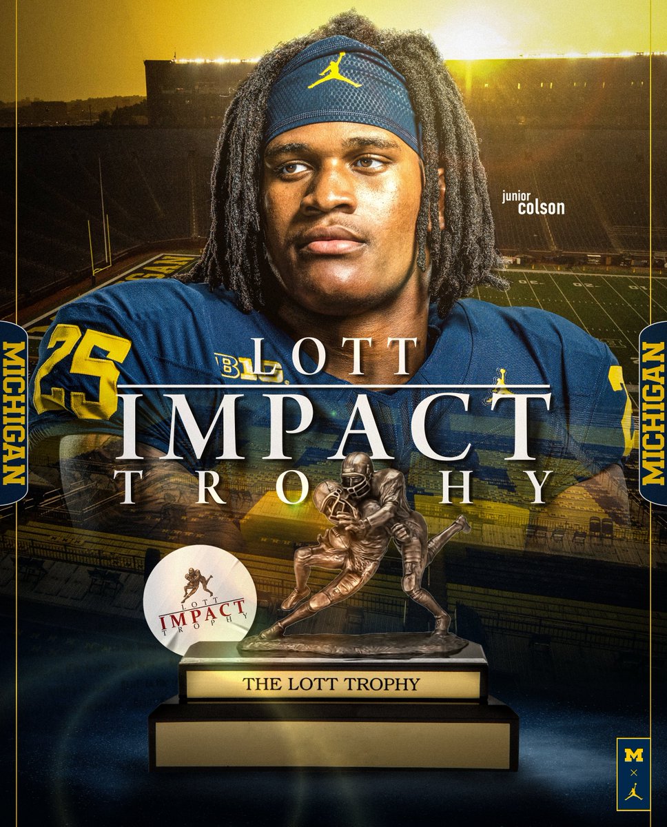 Difference Maker. Junior Colson is the winner of the Lott IMPACT Trophy, honoring college football's defensive best in character and performance! #GoBlue