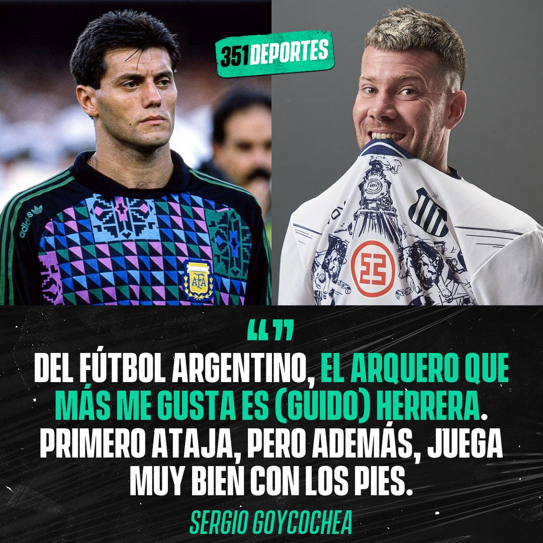 351Deportes's tweet photo. 🤯 PEDAZO DE ELOGIO

🧤 En diálogo con @SC_ESPN, Sergio Goycochea dijo que su arquero favorito del fútbol argentino es Guido Herrera, guardametas de #Talleres.

🤔 ¿Estás de acuerdo con él? https://t.co/3HrIVZ3Uw0