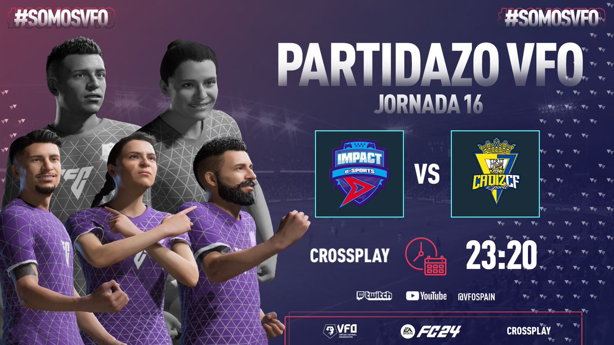 💻#PartidazoVFO

⏰23:00
⚔️@Heracles_Gaming 🆚 <a href="/RZ_eSports/">RZ eSports</a> 
 
⏰23:20
⚔️@ImpactGame_PS4🆚<a href="/Cadiz_CFESports/">Cádiz CF eSports</a> 

🟣twitch.tv/VFOspain
🔴youtube.com/@vfospain

🎙️<a href="/SeeergioGM/">Sergio González</a> <a href="/Mati_Bernstein/">Mati Bernstein 🎤</a>
