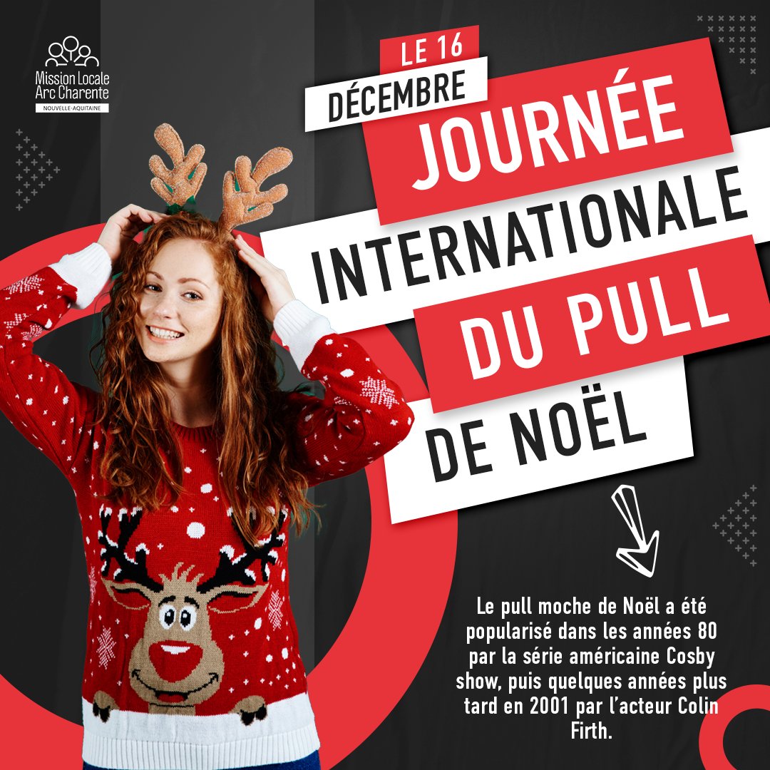 MLArcCharente's tweet image. Et si ce week-end, on portait tous un pull de Noël ? Ca fait toujours du bien quand on porte un vêtement bien chaud, et c'est encore mieux quand il est original 🤭

Source de l'anecdote : francetvinfo.fr/replay-radio/d…