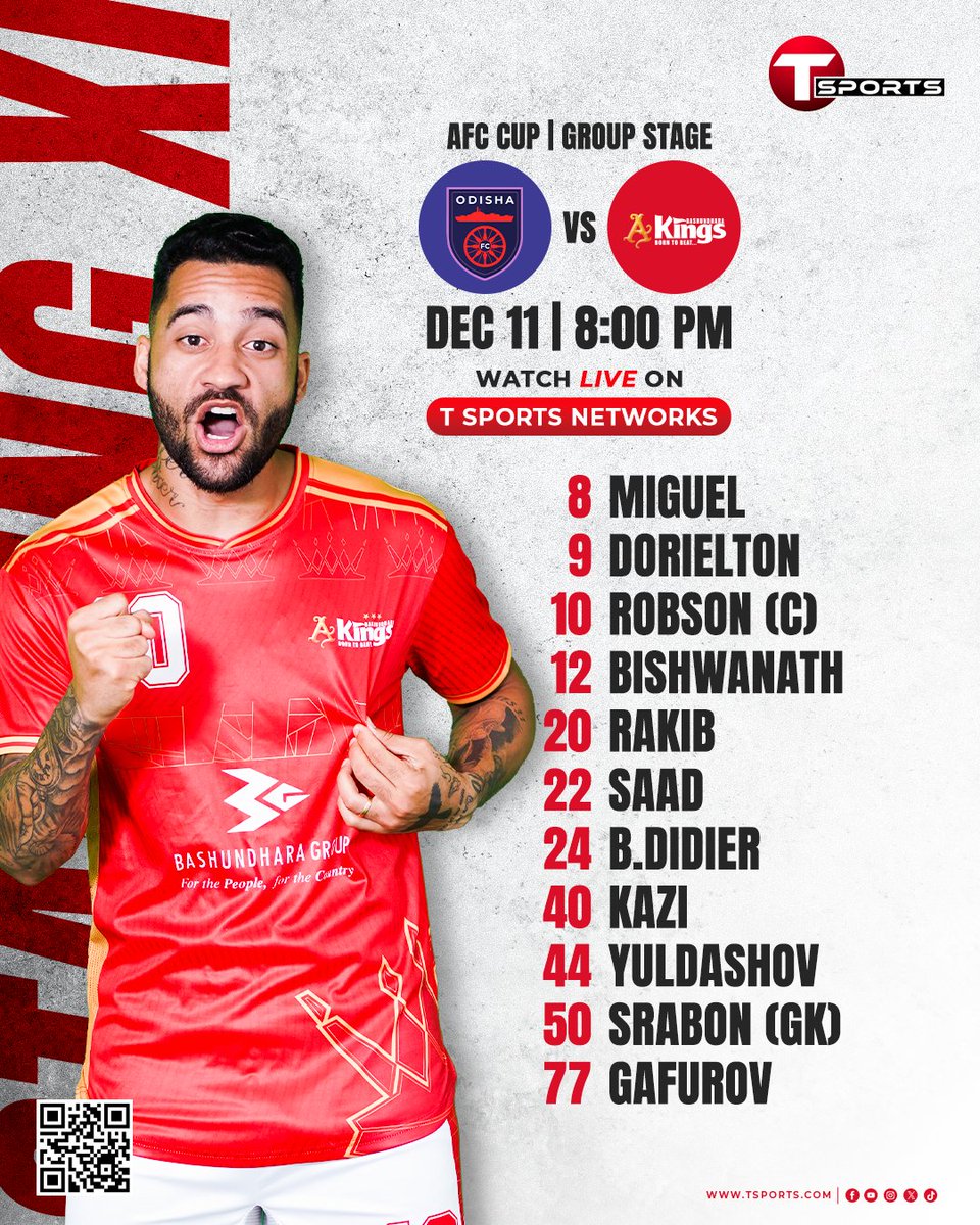 Starting X! against Odisha FC.

#AFCCup #BashundharaKIngs