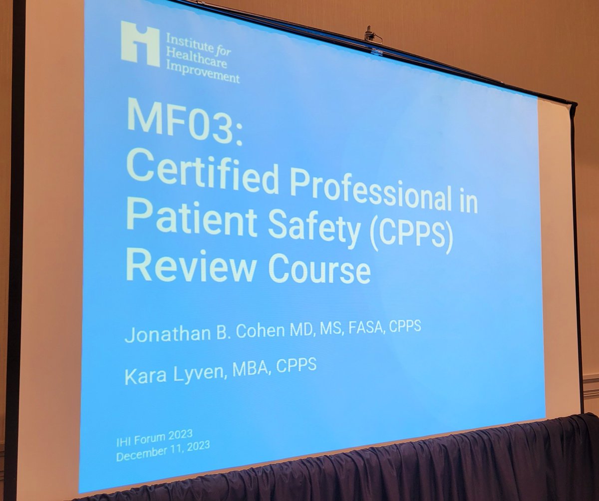 Excited to kick off the CPPS review course this morning!
@TheIHI #IHIForum
#ptsafety #patientsafety 
@psluic @uicdme