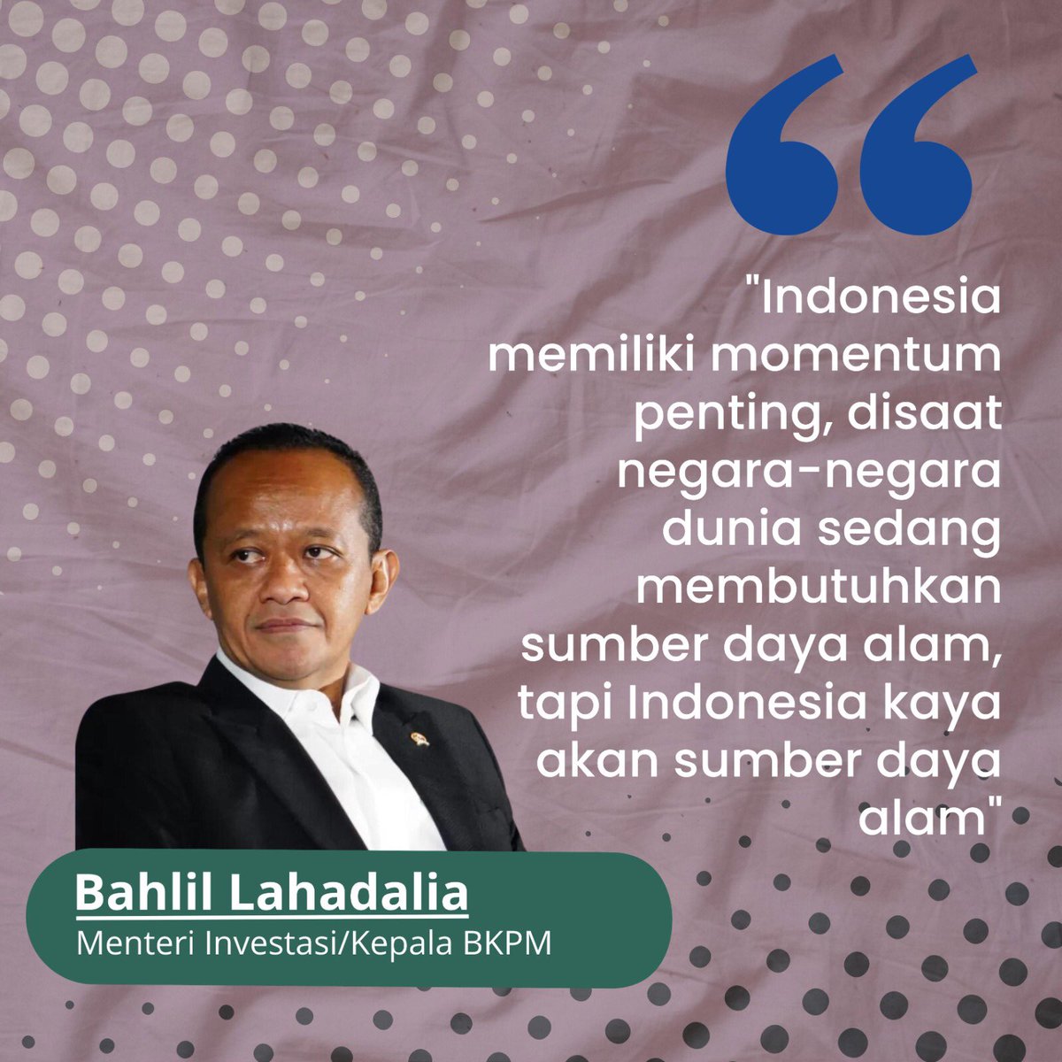 Sumber daya alam indonesia  sangat lah banyak tinggal kita yang akan bergerak untuk kemajuannya ini adalah momentum untuk indonesia
#HilirisasiHargaMati