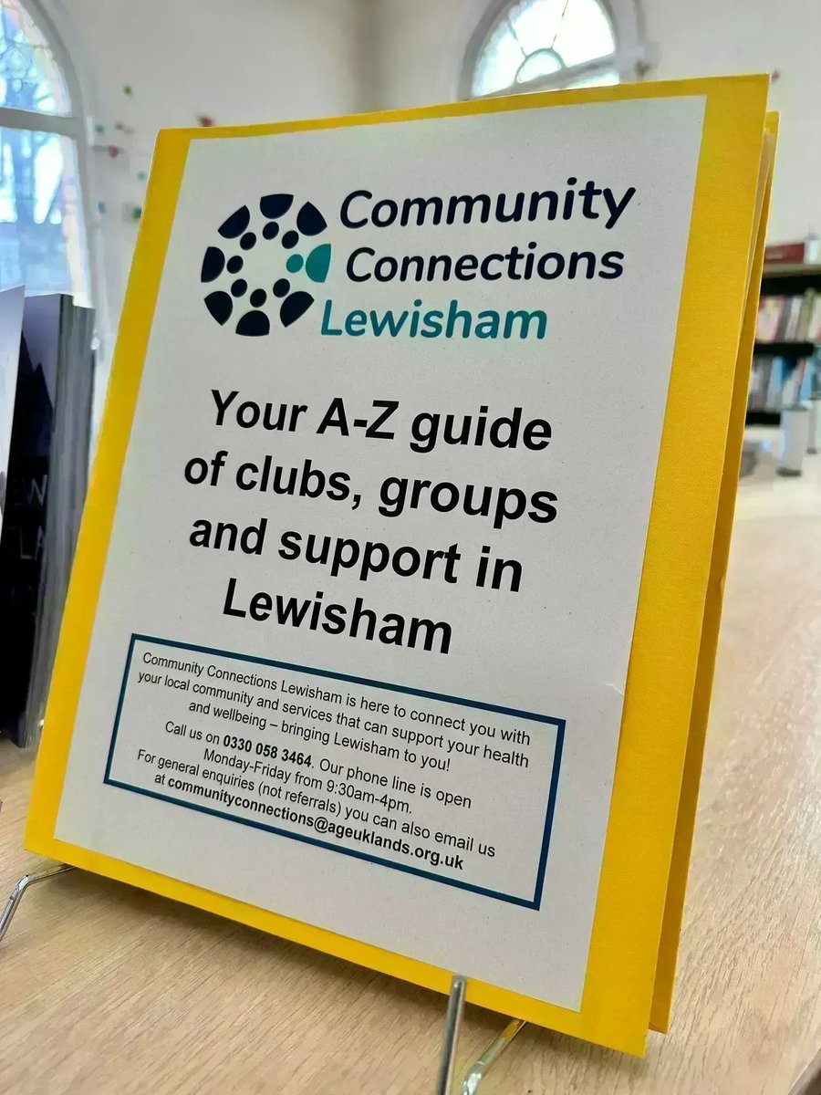 If you’re popping into the Library to look for Clubs, Groups & Support in Lewisham, then check out our new folder from Community Connections Lewisham to give you the most up to date information. Come in and peruse, do not remove, just take a pic. 

@CCLewisham @lewishamlibs #SE23