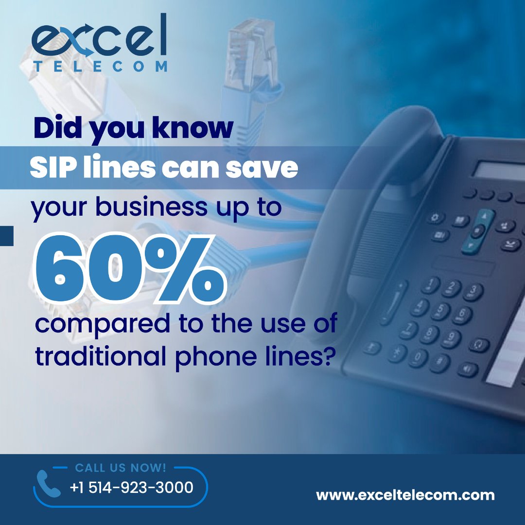 ExcelTelecominc's tweet image. Look out for your business finances and get to know more about modern telephony solutions that are cost-effective. 

Save costs and enjoy a plethora of valuable features with Excel Telecom.  

exceltelecom.com/en/solutions/s… 

#sip #siplines #siptrunk #businesscommunications #telephony