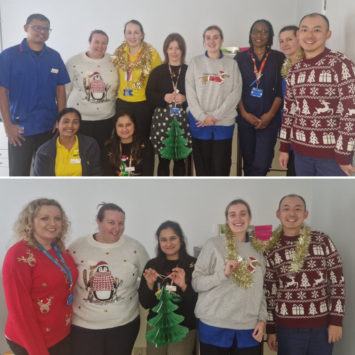 Today we are celebrating #ChristmasJumperDay at @WestHertsNHS 🎄🎁