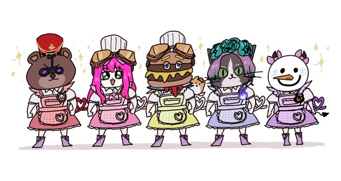 「chef hat multiple girls」 illustration images(Latest)