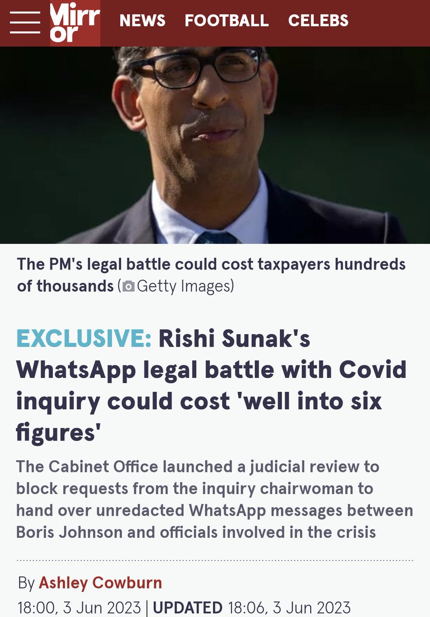 If Sunak has lost all his WhatsApp messages why did he bother launching a legal challenge in July to stop him having to hand them over to the inquiry???