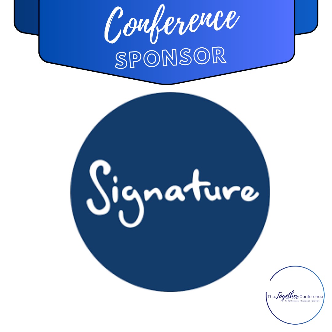 Thrilled to announce @SignatureDeaf  as a sponsor for #TogetherConf2024! Your support propels us forward, creating a space for collaboration, learning, and growth. Check out out website for hy Signature wanted to sponsor the conference!  #SponsorSpotlight #CollaborateForChange