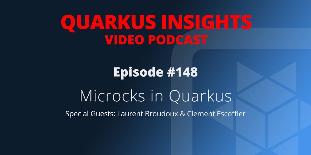 ⏰ Starting soon! Join us for Quarkus Insights Ep. 148 as Laurent Broudoux @lbroudoux, the Microcks founder, & Clement Escoffier @clementplop will discuss how Microcks was integrated into Quarkus, reducing the boilerplate & improving the dev experience. buff.ly/3LZiEoV