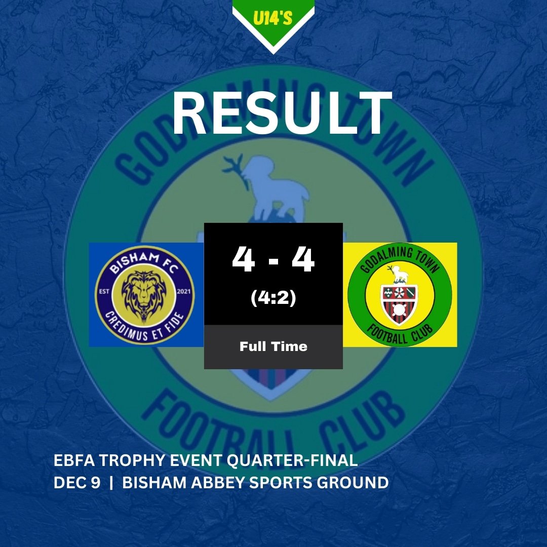 Our U14's bow out of the EBFA Trophy after a thrilling 4-4 game vs Bisham FC, it went to the lottery of penalties and the Home side prevailed. Best of luck for them for the remainder of the competition!