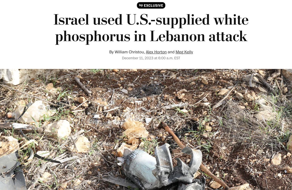 Israel used U.S.-supplied white phosphorus munitions in an October attack in southern Lebanon that injured at least nine civilians, according to a Washington Post analysis of shell fragments found in a small village.