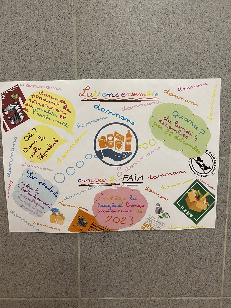Décembre, c’est le mois des cadeaux et c’est aussi celui des dons. Les élèves de 5e du collège Les Bruyères de #Courbevoie organisent une grande collecte au profit de la banque alimentaire, en lien avec <a href="/CroixRouge/">Croix-Rouge fr</a>