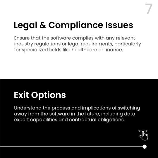 Softwarefinder2's tweet image. Tech decisions with a legal lens: ⚖️ Associate higher preference levels to software compliant with legal and regulatory standards. Understand exit options—ensure a smooth transition if needs change.💼🔐
#TechLegal