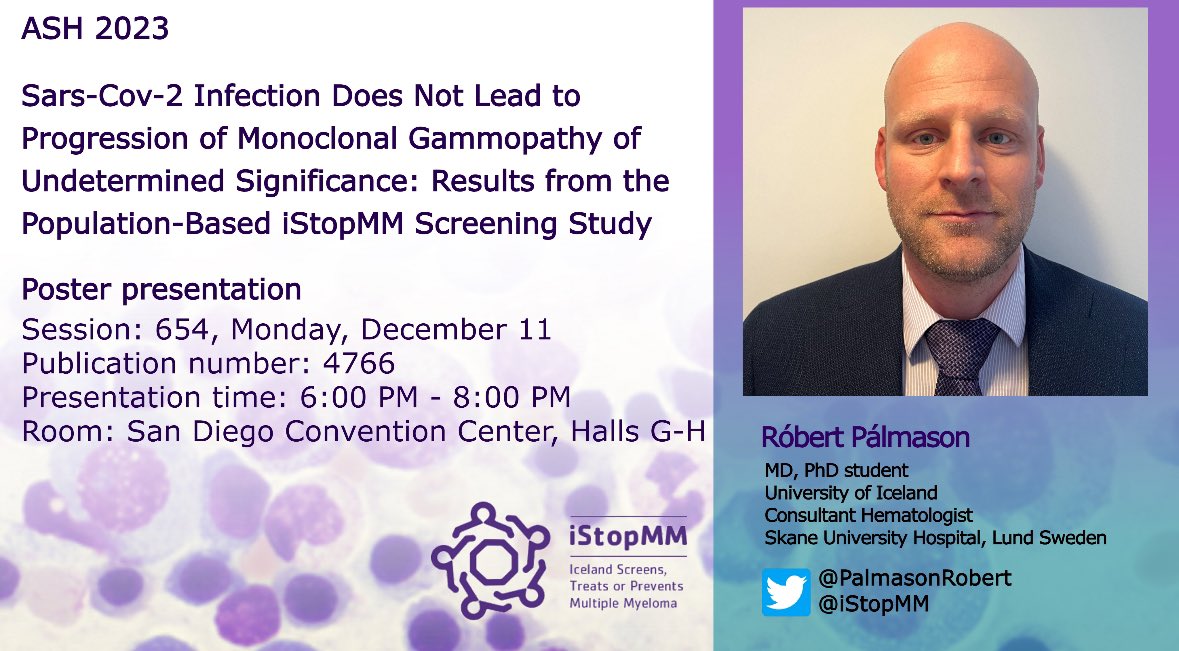 Today’s presentation from the @iStopMM team! A poster on what happens to the M-protein after a Covid infection.