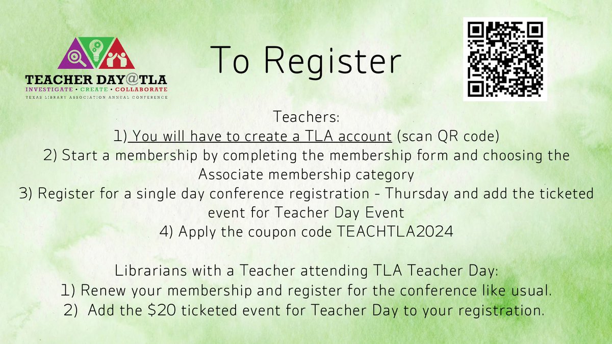 You’d be nuts if you miss Teacher Day at #TXLA24!!! For more information on how to register, visit txla.org/teacher-day #txasl @kellyyanghk @KateDiCamillo