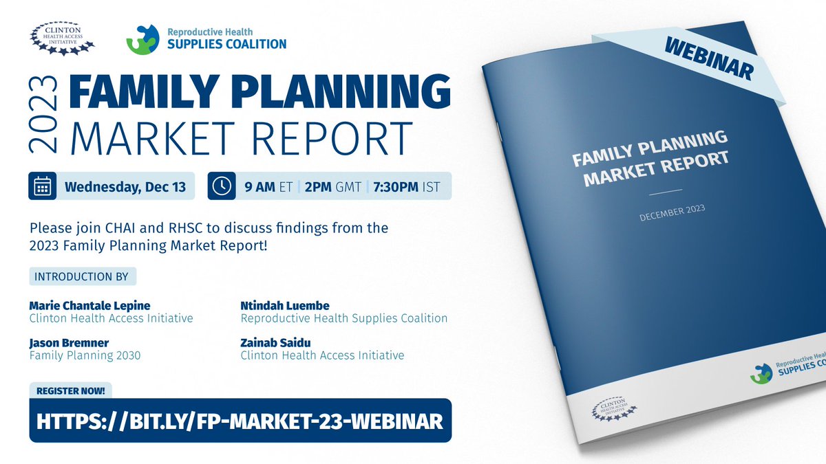 CHAI (@chai_health) on Twitter photo 🚨 Just 48 hours until our 2023 #FPMarketReport webinar! 📊 Don't miss the chance to dive deep into key findings and engage with industry experts. Register now: ow.ly/PZuL50Qglc4 #WebinarCountdown #ItsAboutSupplies <a href="/rh_supplies/">Supplies Coalition</a> 🚨 Just 48 hours until our 2023 #FPMarketReport webinar! 📊 Don't miss the chance to dive deep into key findings and engage with industry experts. Register now: ow.ly/PZuL50Qglc4 #WebinarCountdown #ItsAboutSupplies <a href="/rh_supplies/">Supplies Coalition</a>