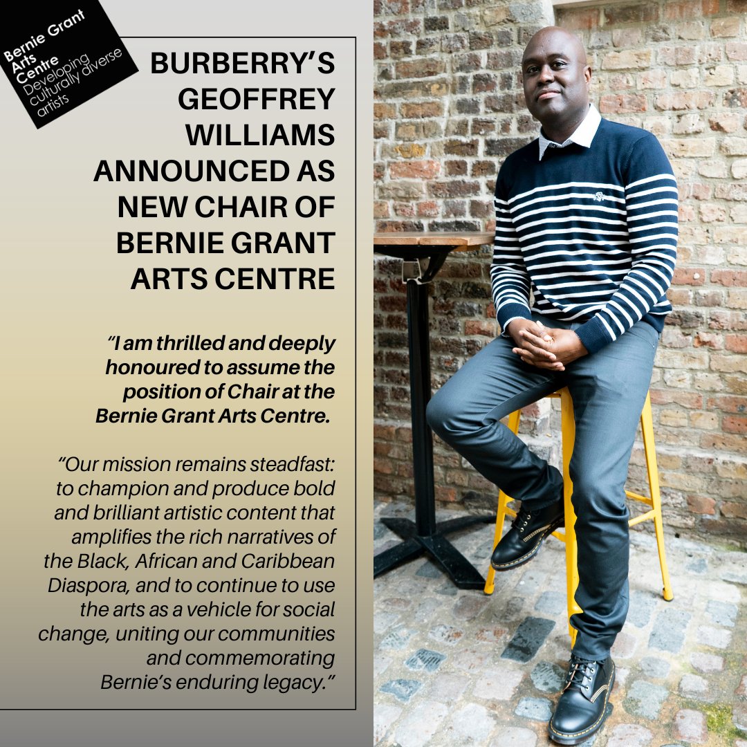 BURBERRY’S GEOFFREY WILLIAMS ANNOUNCED AS NEW BGAC CHAIR An industry leader in culture, transformation, leadership development & DEI with over two decades of experience; he will take over the position from award winning BBC journalist Dotun Adebayo: ow.ly/SpL150QglbL #bga-