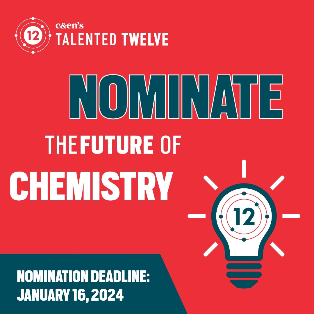 Do you know an early-career scientist shaping the world of chemistry? Nominate them for the @cenmag Talented 12 Class of 2024 #CENT12
cen.acs.org/sections/talen…