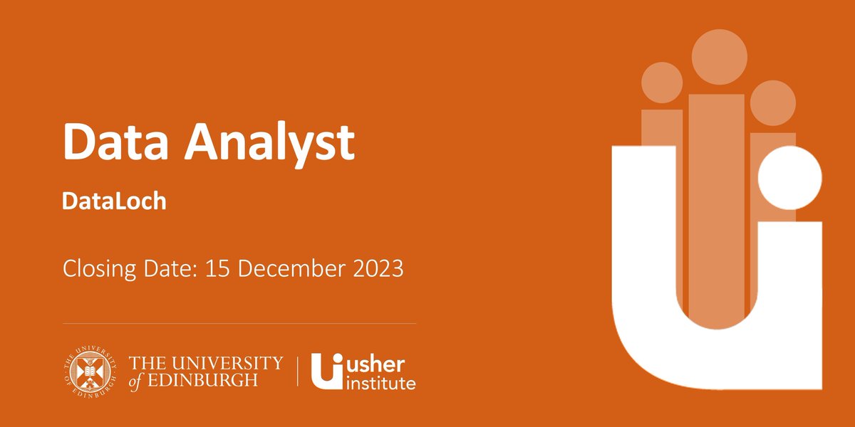 Join us! We are #hiring here at the Usher Institute. #Vacancy: Data Analyst @dataloch Closing date: 15 Dec 2023 - still a few days left to apply! Further details: buff.ly/3Ccfeuh