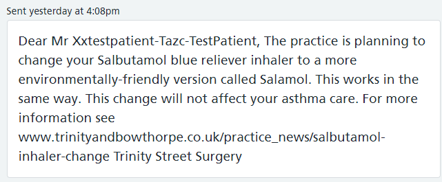 Being able to send messages to patients through the NHS App is great, but the app should really be able to cope with hyperlinks. Lots of patients won't have the skills to copy and paste a URL @NHSDigital
