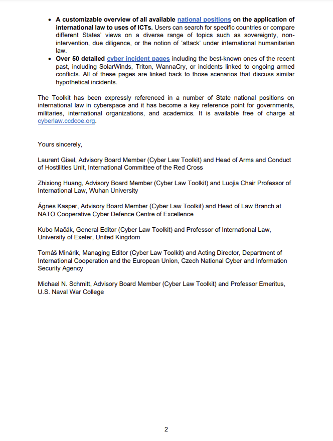 As the Sixth Substantive Session of the UN #CyberOEWG begins in New York today, we are delighted to see our input to the Mapping Exercise on Capacity-Building available on @UN_Disarmament website:

👉docs-library.unoda.org/Open-Ended_Wor…

#CyberLawToolkit🛠️