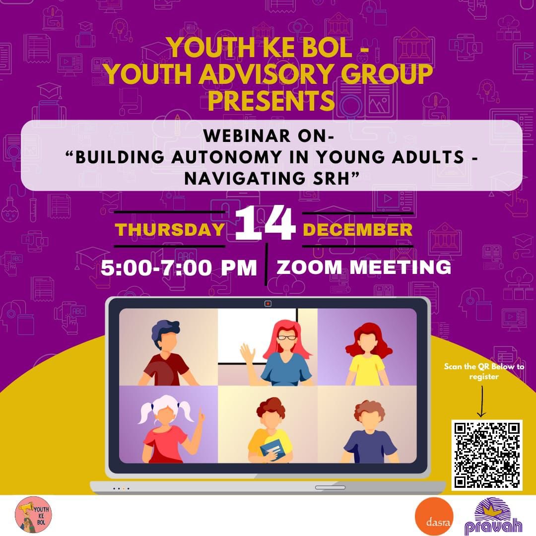 A webinar on 'Building Autonomy in Young Adults - Navigating SRH. We look forward to seeing you all in engaging conversations! Date - 14 Dec. 2023 Time - 5:00 - 7:00 PM* Zoom- us02web.zoom.us/j/85831440048?… Registration link- docs.google.com/forms/d/e/1FAI…