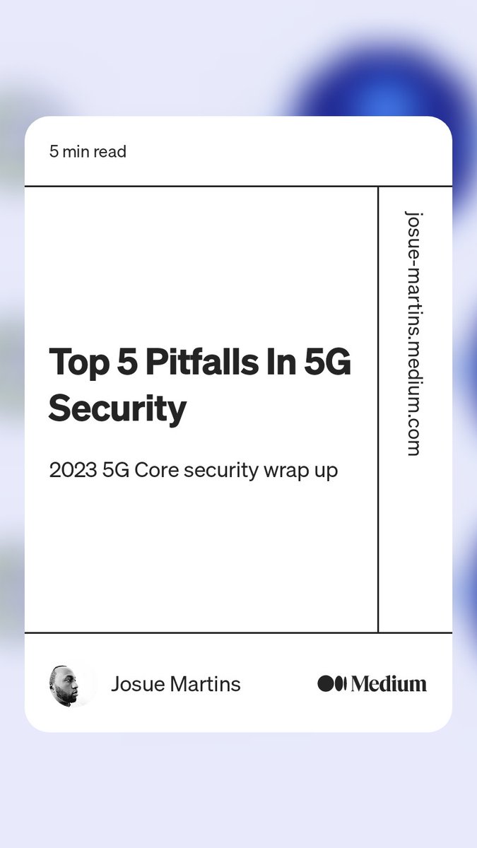 #5G #CyberSecurity #mobilesecurity #mobilenetworks

Read this story from Josue Martins on Medium: medium.com/josue-martins/…