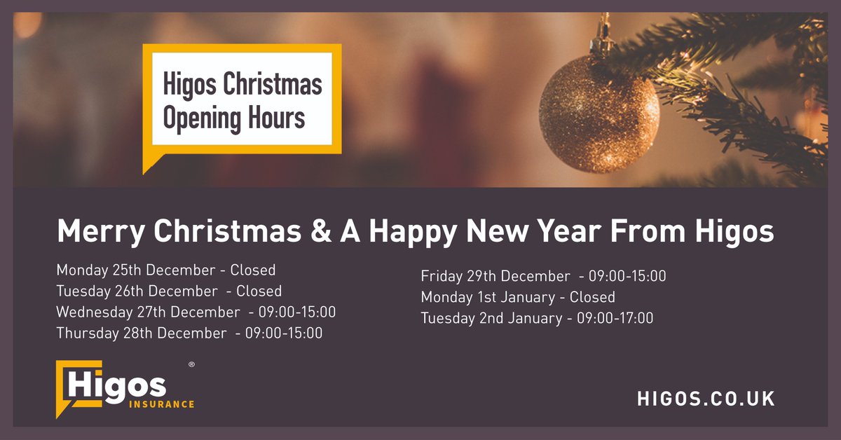 Merry Christmas and a happy new year from all of our Higos staff. Our branch opening hours are a little different this year! See below for our Christmas opening hours. #welovedifferent #Higosopeninghours #Higoschristmas #merrychristmas #christmashours