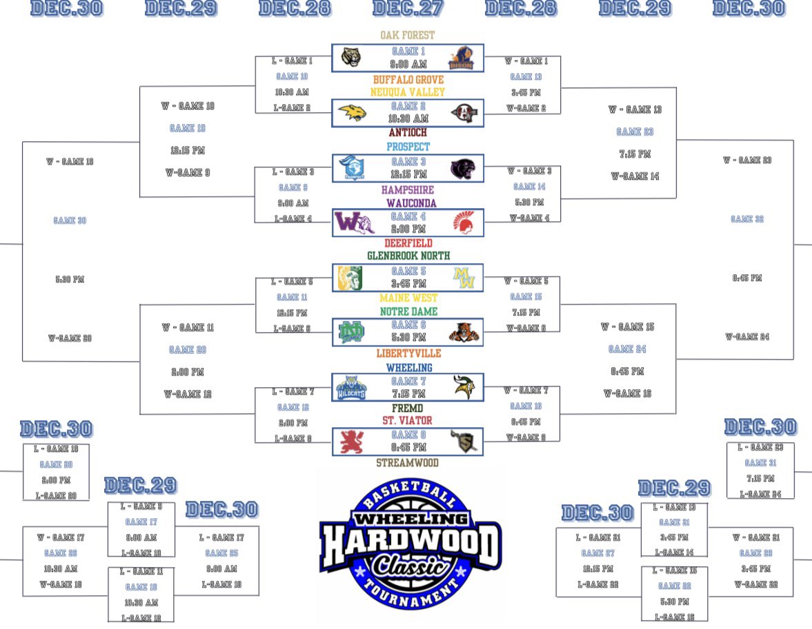 The 45th Annual Hardwood Classic Bracket is set! 

Good Luck to all our participating team!