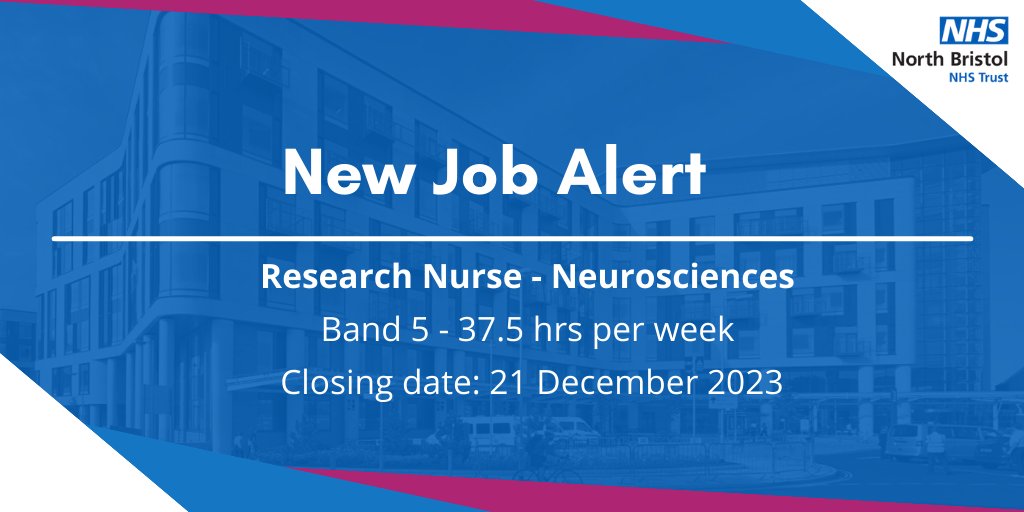 We have an excellent opportunity for a registered nurse to utilise their clinical skills within our NBT Neurosciences research team. If you have any questions, please email: samantha.clarke@nbt.nhs.uk See NHS jobs ow.ly/6CrK50QhnZg