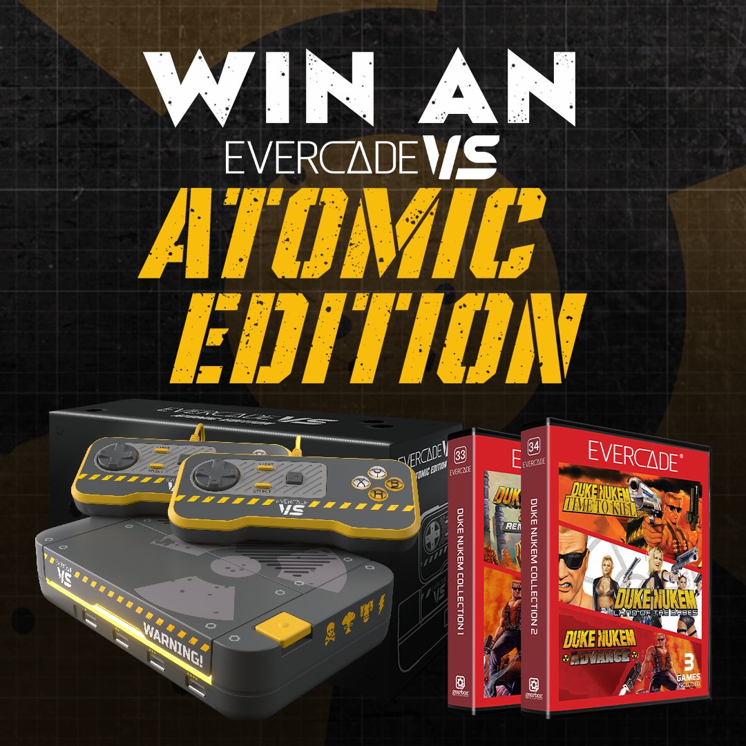 COMPETITION TIME! You can win an Evercade VS Atomic Edition! Complete with Duke Nukem Collections 1 & 2 and limited edition console. What you need to do: - Like the post - Retweet the post Winners will be drawn at 10 am GMT, December 14th. GOOD LUCK!