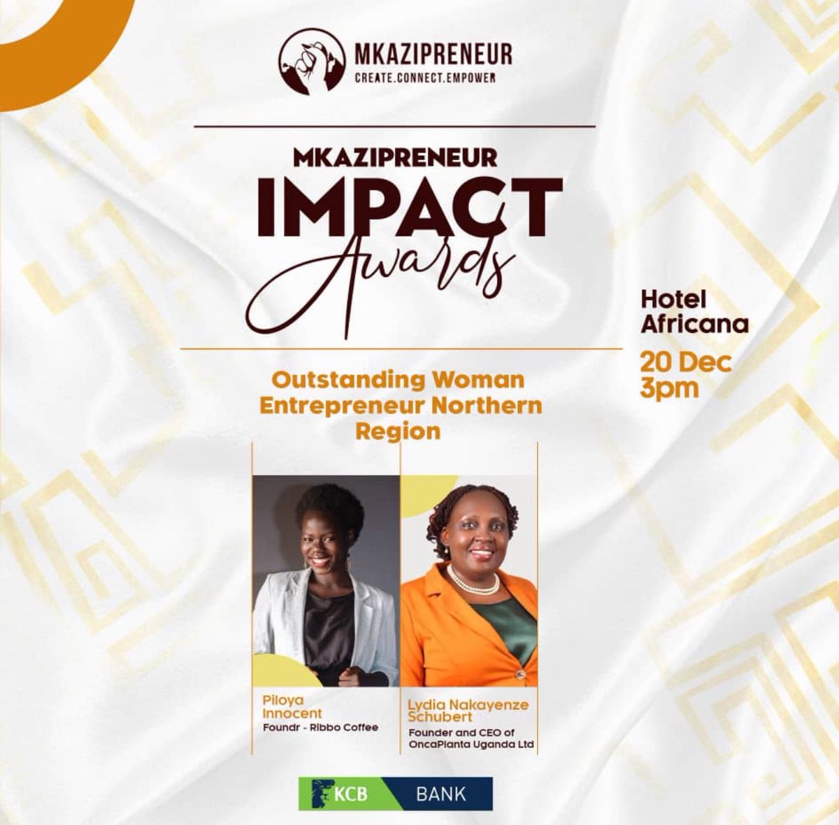 We see you and celebrate you @ipiloya of @ribbocoffee and @LydiaNakayenze of @moomegen 

Thank you for the outstanding work you do in the northern region!

#mkaziawards2023 

@kcbbankug
