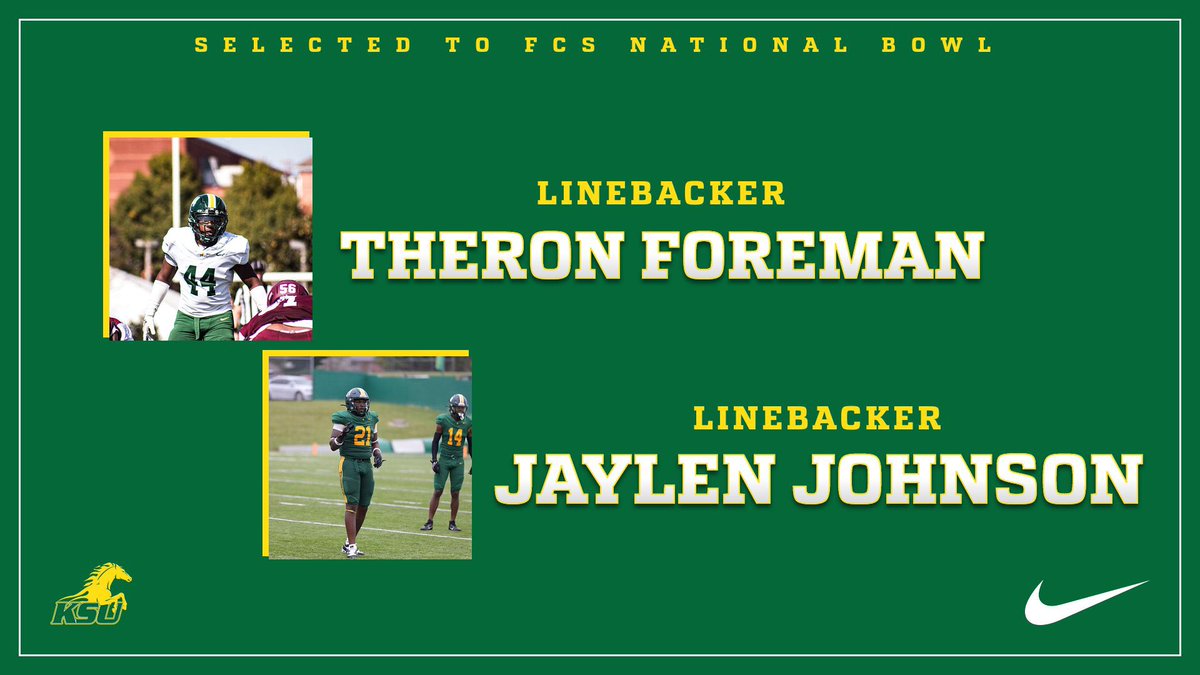So proud of two of our KSU football players Theron Foreman (LB) @4theron & Jaylen Johnson (LB) @jjohnz1 for being selected and playing in the FCS Bowl All Star Game this weekend. @KYSUAthletics #BredDifferent #CloseTheGAP